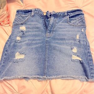 Casual distressed denim skirt size 10
